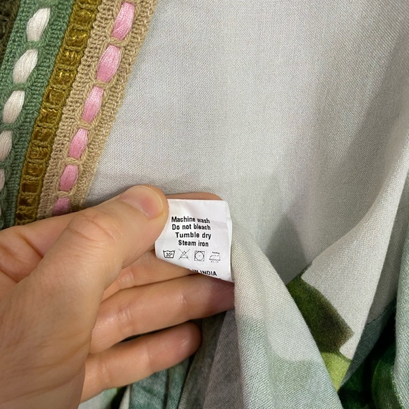 Anthropologie Green and Pink Floral Blouse - Picture 10 of 11